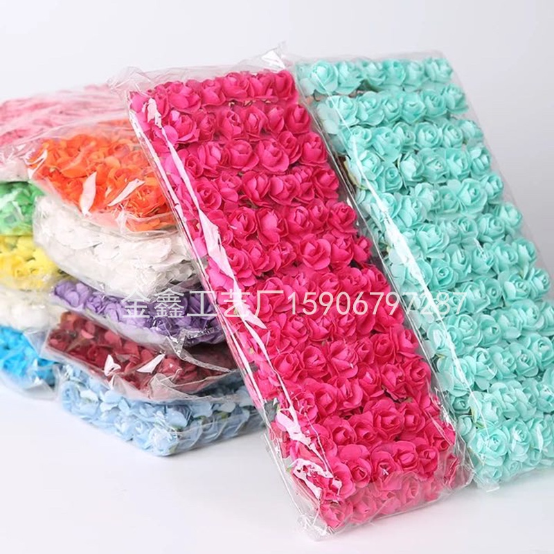 Small paper flowers plum azalea wedding candy box greeting card envelope decoration garland hair band headgear accessories thumbnail