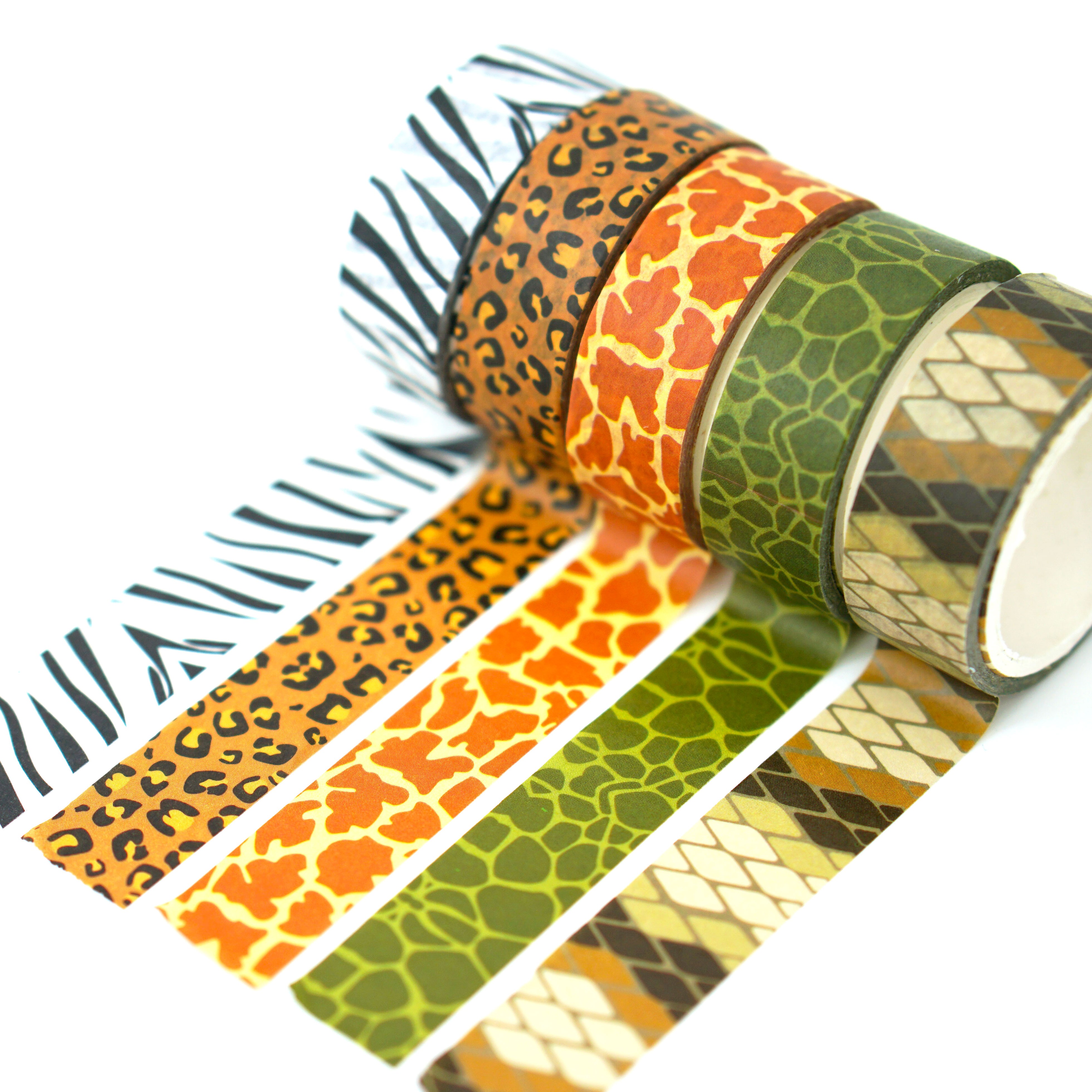 5-roll animal print and paper tape leopard print giraffe planner decorative tape stickers, 5-meter cross-border Amazon detail image 7