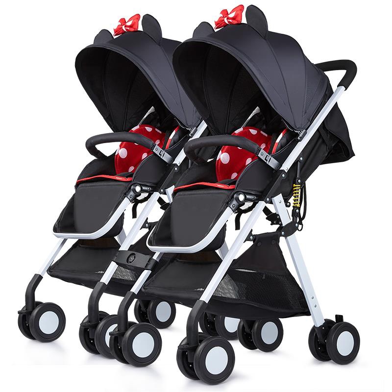 Lightweight twin baby stroller