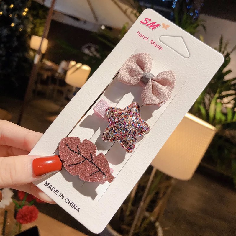 网红卡通头饰发夹发卡头绳儿童发饰套装白底实物图