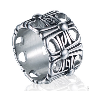 Retro cross ring, fashionable punk style stainless steel ring for men and women, cross titanium steel ring for men and women