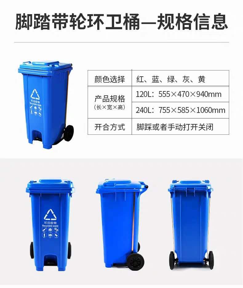 Foot-operated trash can in use at catering event