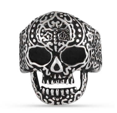 Stainless steel skull ring retro fashion ghost ring stainless steel men's pattern ring thumbnail