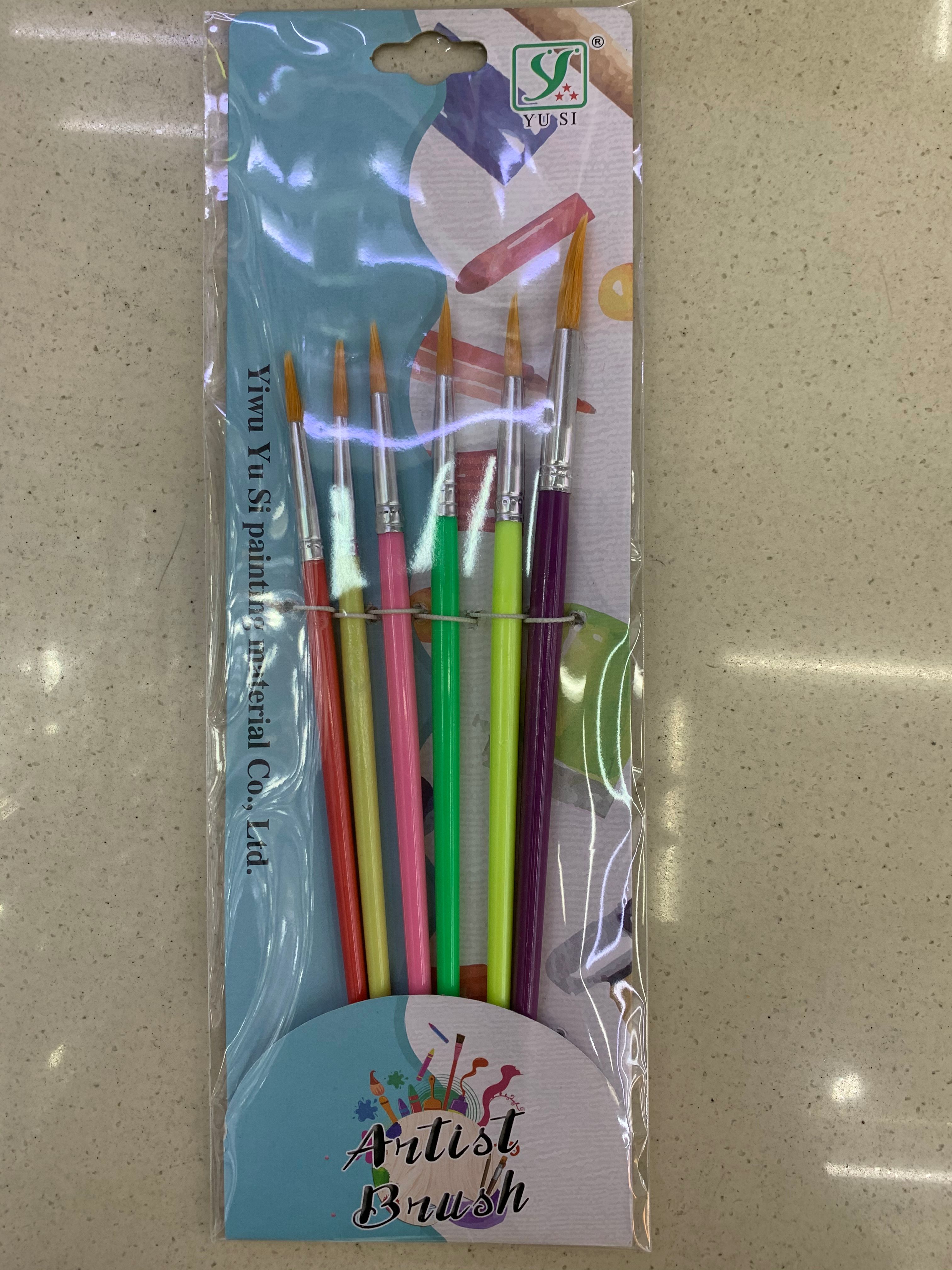 Manufacturers direct 577-6 color plastic dry nylon wool pointed oil painting brush thumbnail