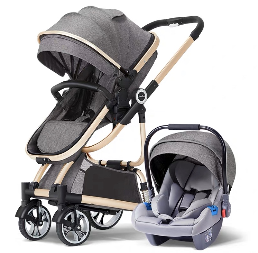 High-view one-piece baby stroller with air seat