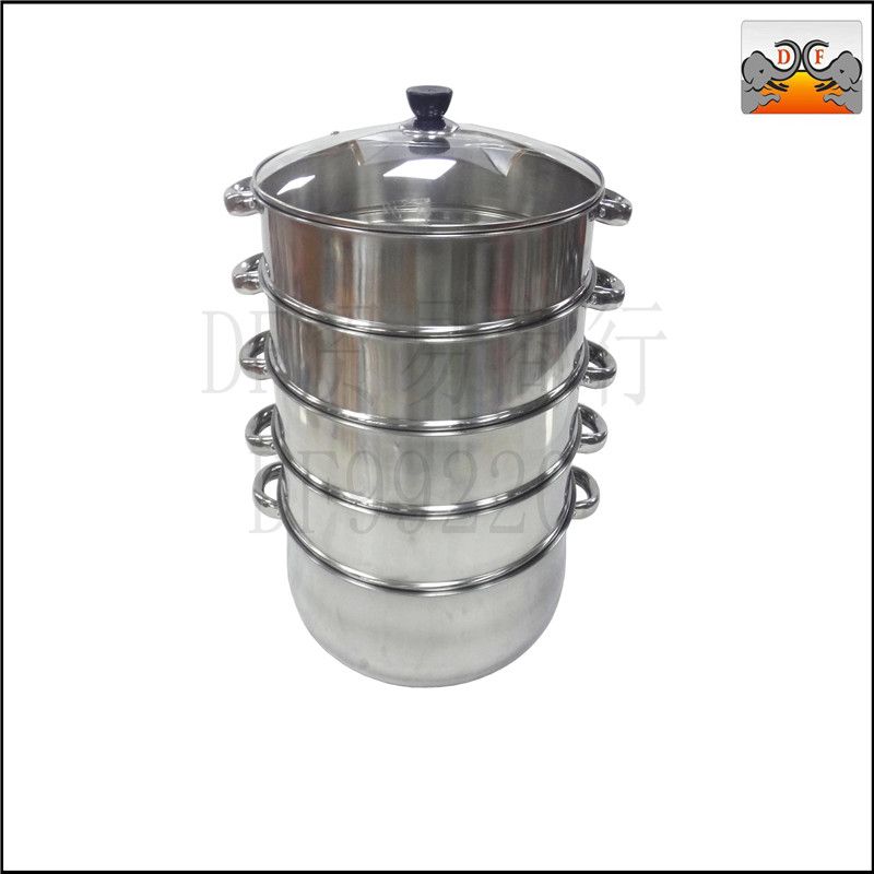 DF99220 Steamer set Glass cover multi-layer steamer Stainless steel steamer with magnetic single bottom five-layer steamer Gift steamer hotpot multi-purpose DF TRADING HOUSE