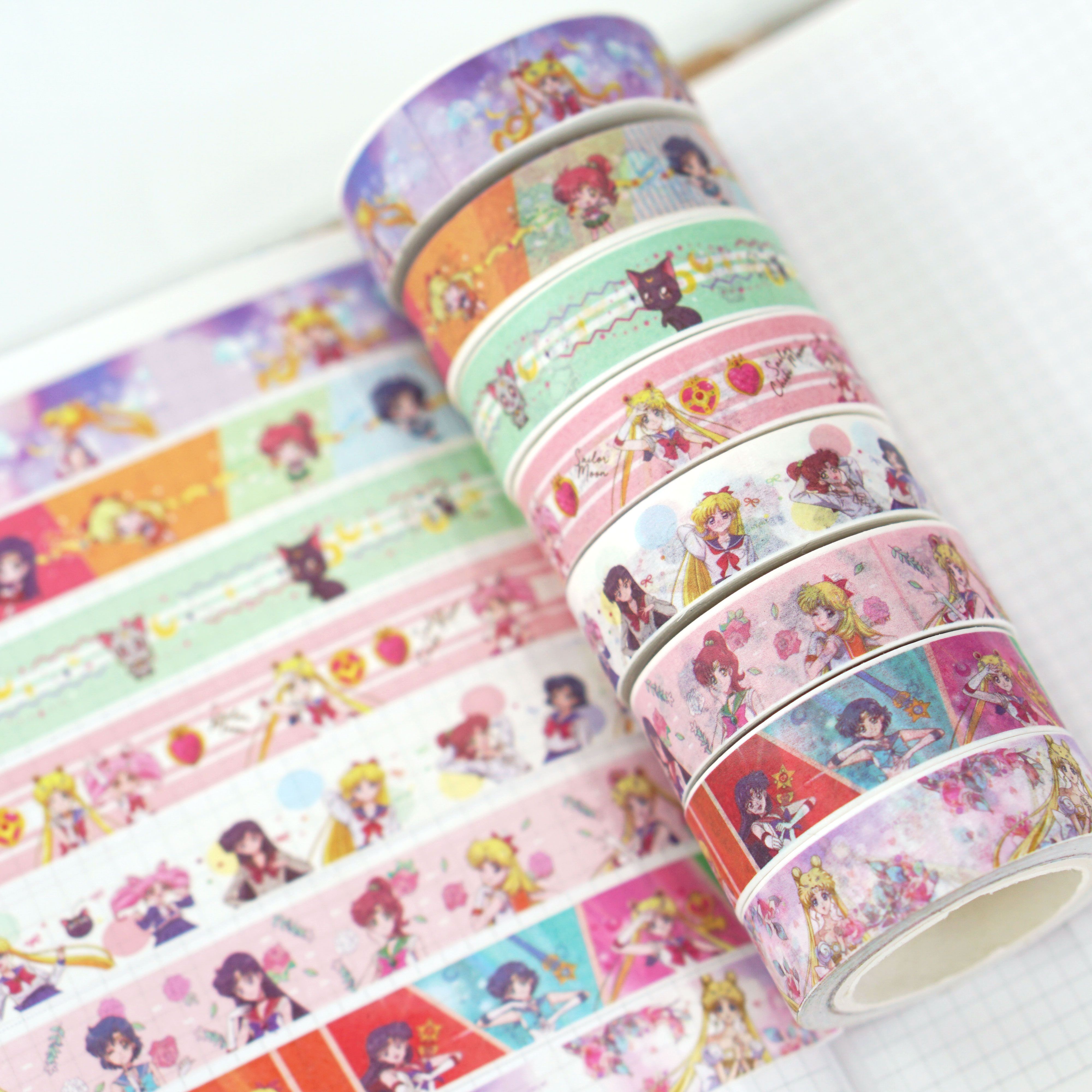 卡通美少女战士和纸胶带 韩国文具手账日记本装饰胶带 8款 10米细节图
