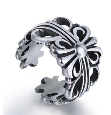 Croix Heart titanium steel ring stainless steel cross ring retro open fashion titanium steel ring men's cross ring accessories thumbnail