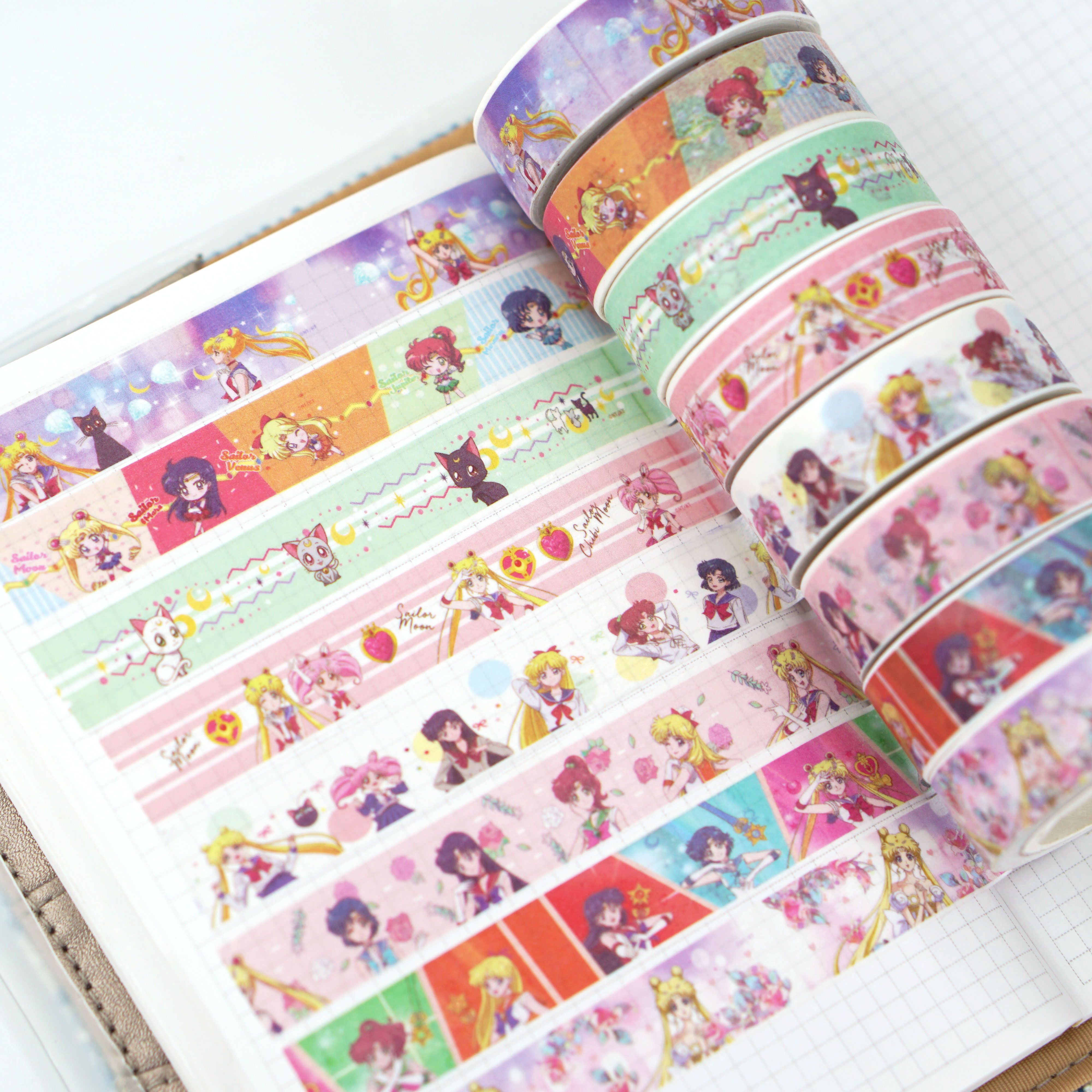 卡通美少女战士和纸胶带 韩国文具手账日记本装饰胶带 8款 10米产品图