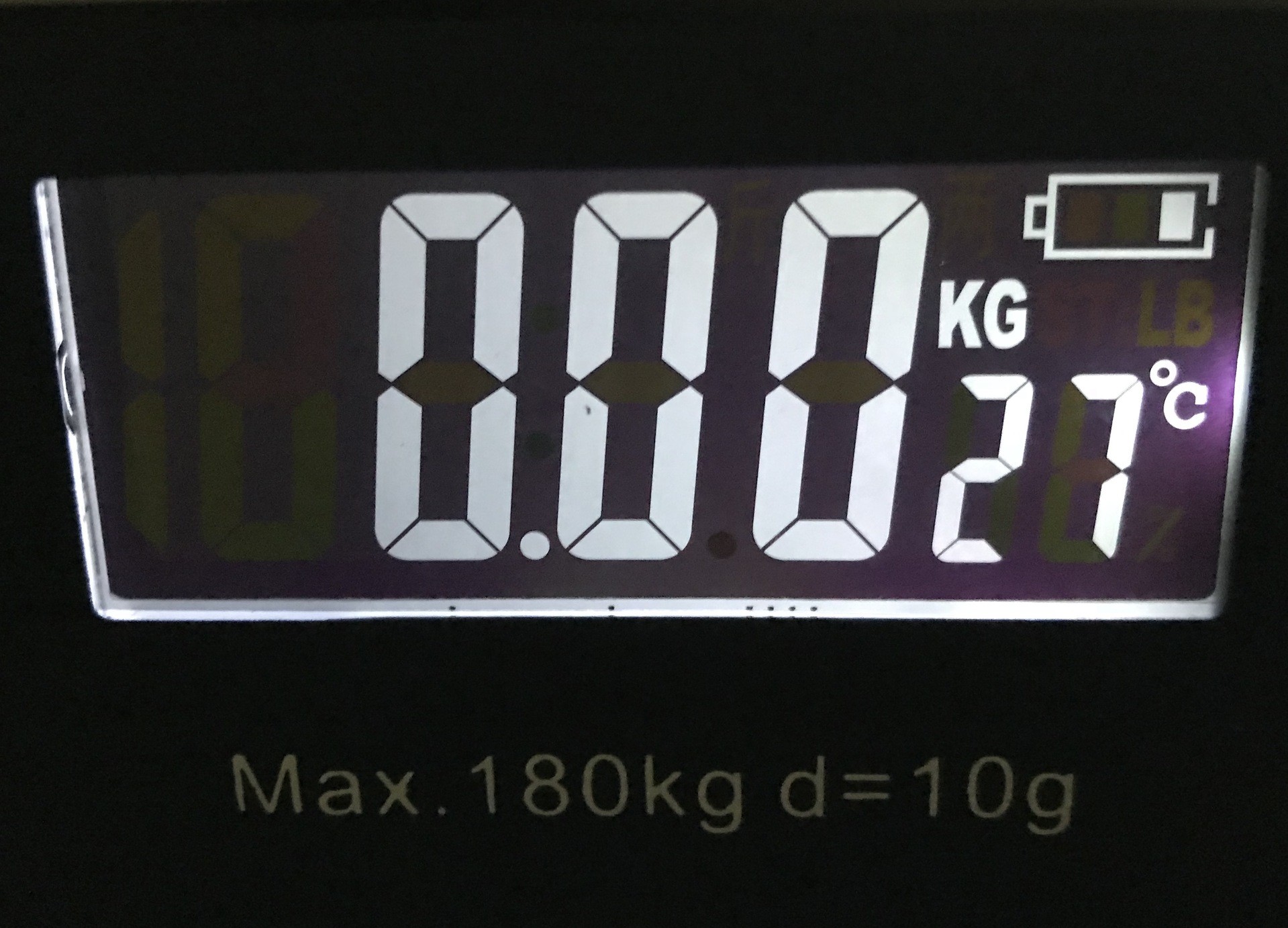 液晶大屏家用体重秤 背光显示电池容量、温度电子秤 新款健康秤详情图9