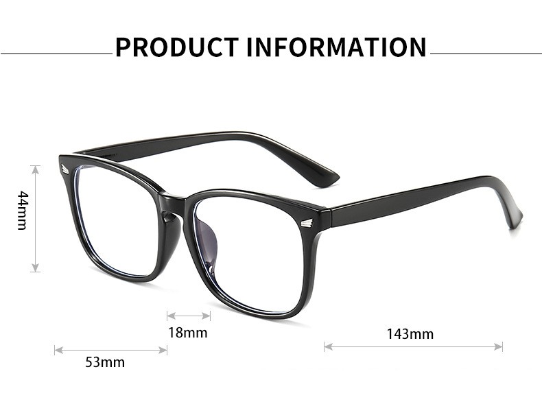 新款方形塑料平光眼镜架防蓝光可配近视眼镜框潮流韩版眼镜详情图7