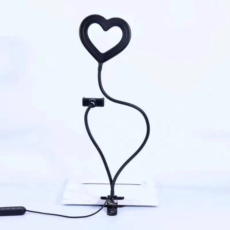 新款6寸16cm桃心形RGB夹子灯 二合一爱心炫彩直播灯详情图8