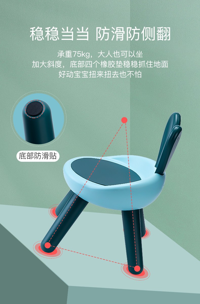 Baby stools, children's backrest chairs, children's seats, home backrest chairs, call chairs, cartoon little stools for kindergartens detail image 4