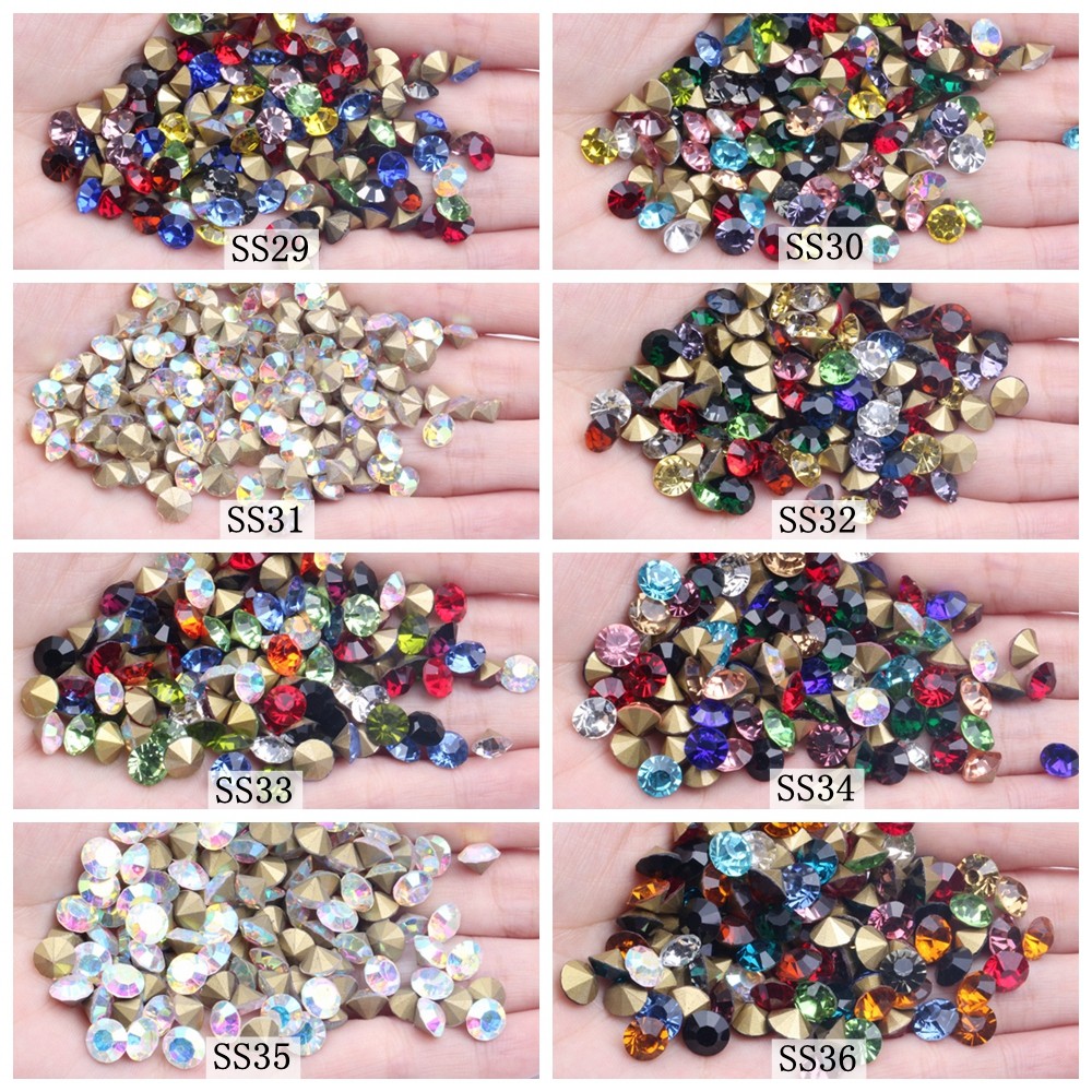 玫红闪钻水晶玻璃尖底钻 ss2 1.1mm 1440颗 14切面饰品配件详情图4