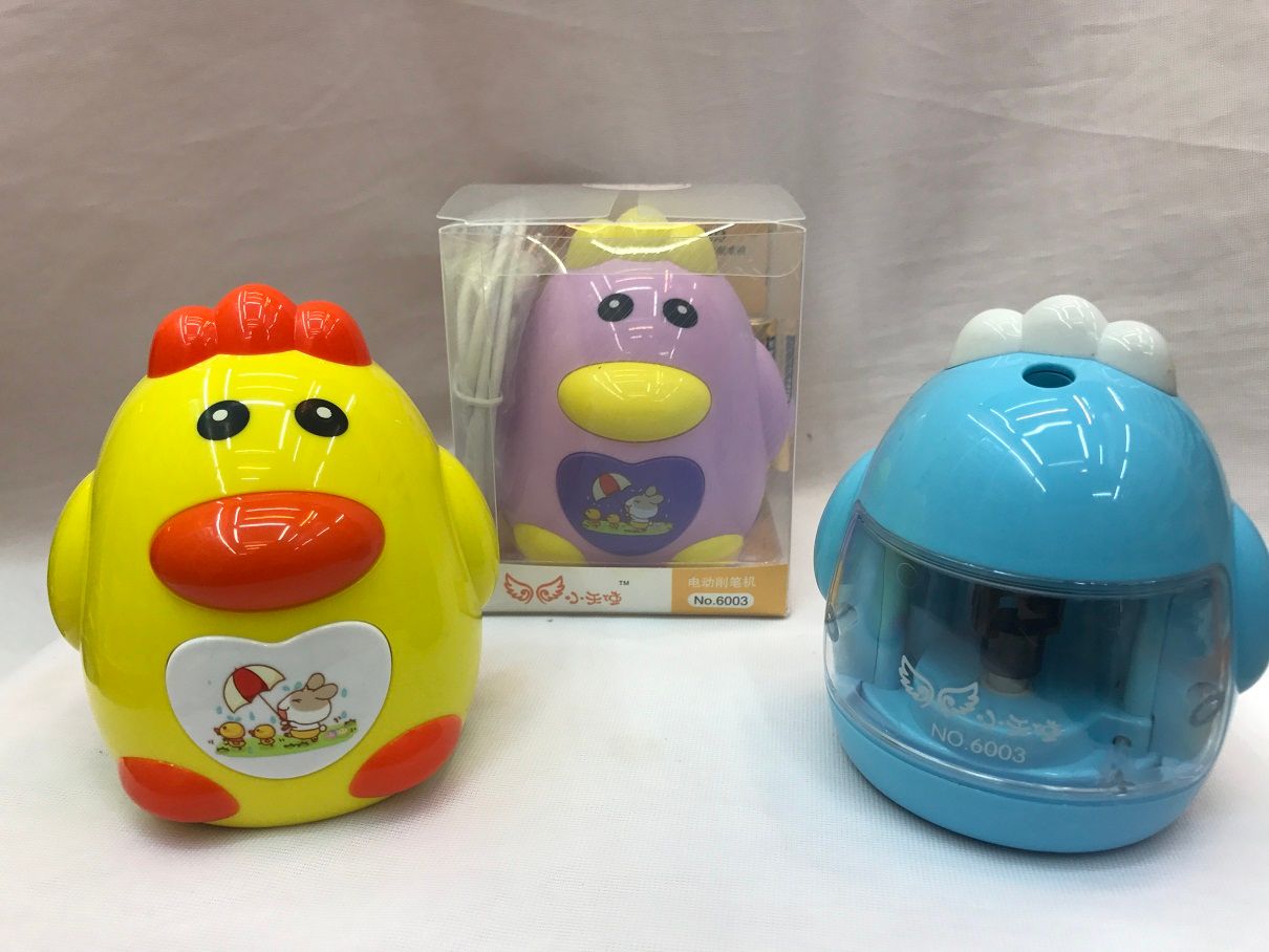 博宝6003电动削笔器小鸡造型全自动学生文具用品（不带电池）