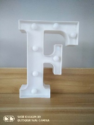 节日派对装饰英文字母灯浪漫求婚表白神器 发光字母灯 白色装饰字母F