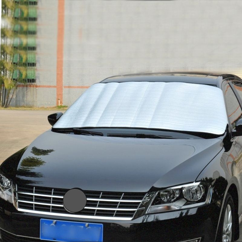 Tailor-made PE cotton silver aluminum film car snowscreen sunscreen sunshade in winter before snowproof insulation pad thickening thumbnail