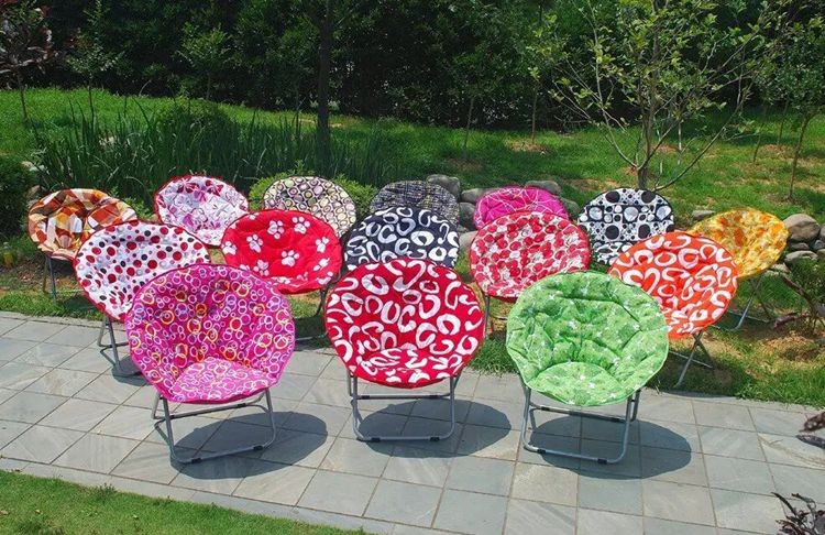 Large moon chair, radar chair, folding chair, lazy sofa, semi-circular chair, sun leisure backrest chair detail image 1