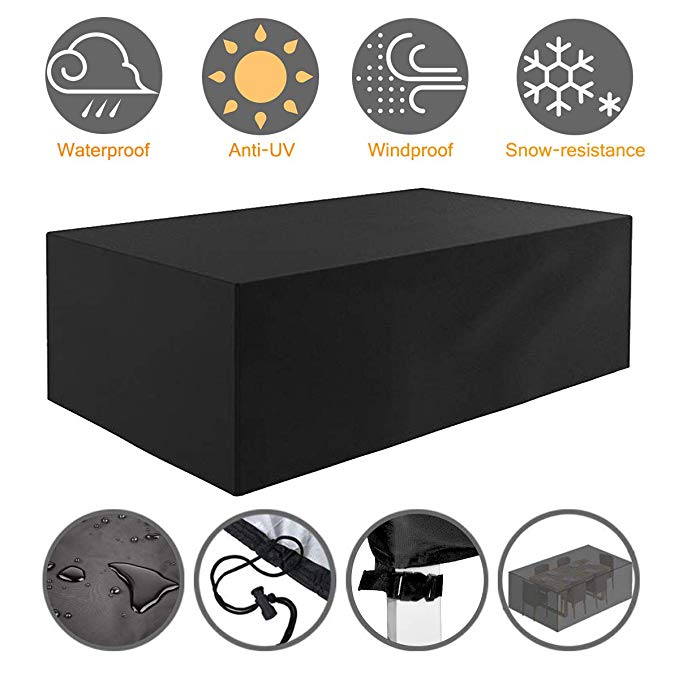 Foreign trade custom home outdoor 600D Oxford cloth 420D table and chair cover garden dust shading heat insulation furniture cover thumbnail
