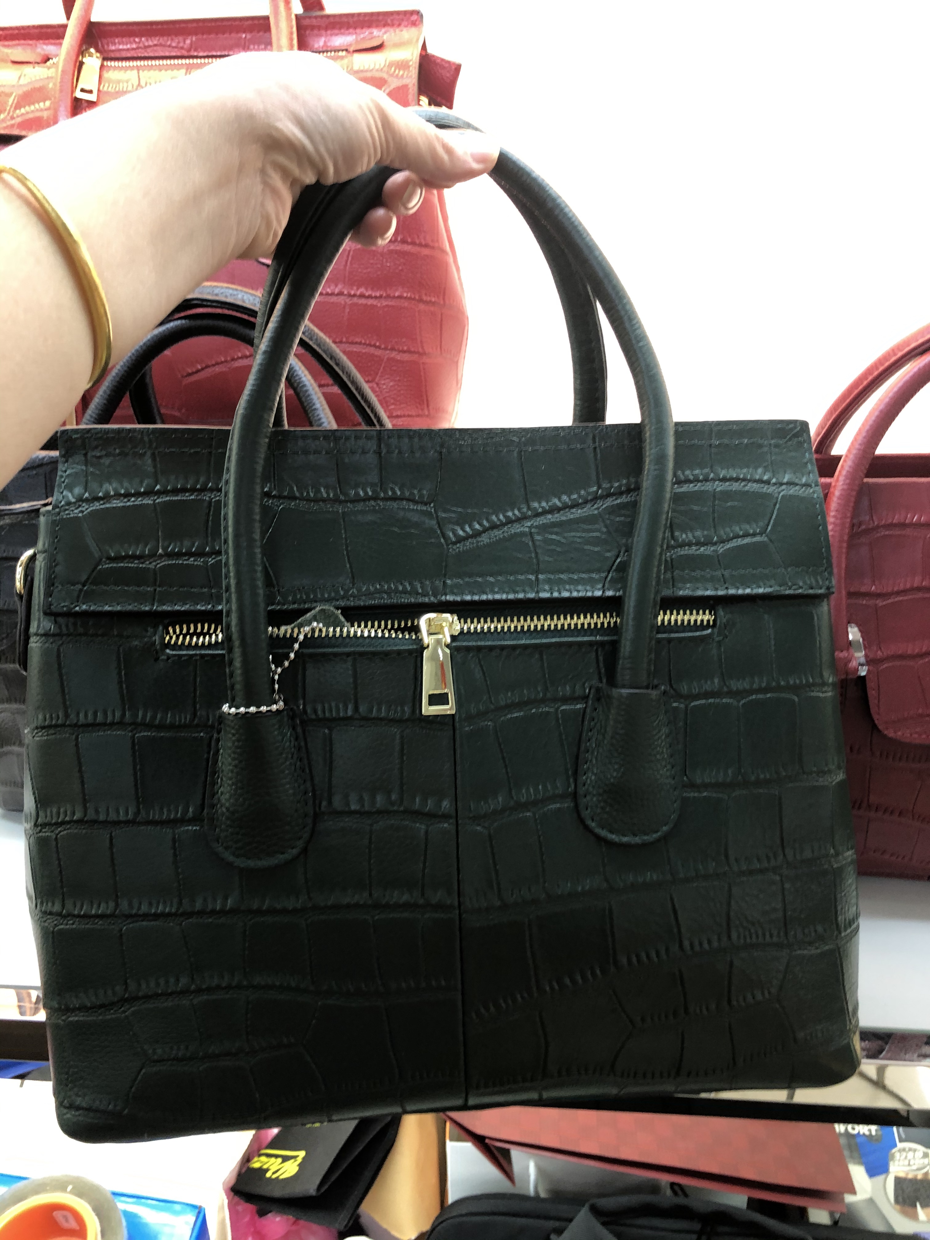 Dark Green Leather Handbag Specification drawing