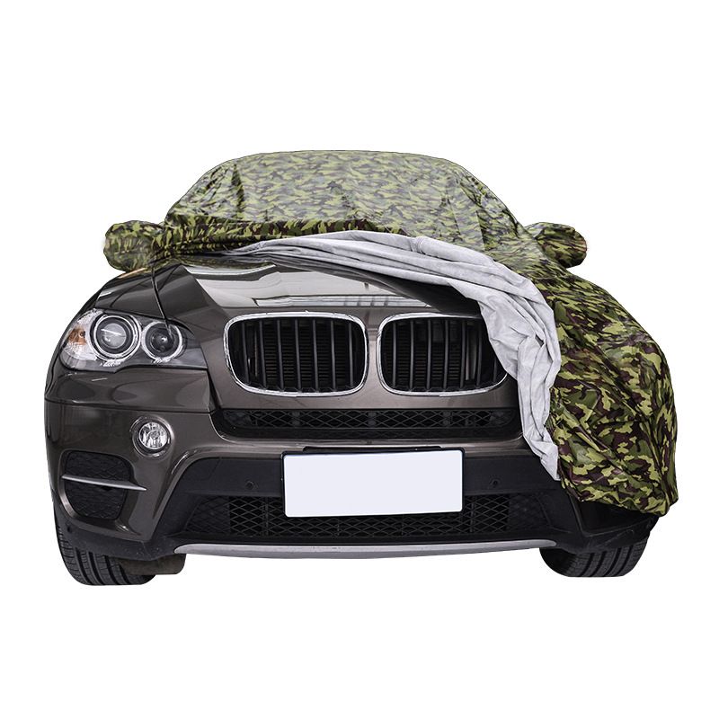 Manufacturers direct four seasons general - purpose camouflage PEVA car clothing with cotton waterproof, sunscreen, snow - proof and dust - proof car cover customization thumbnail