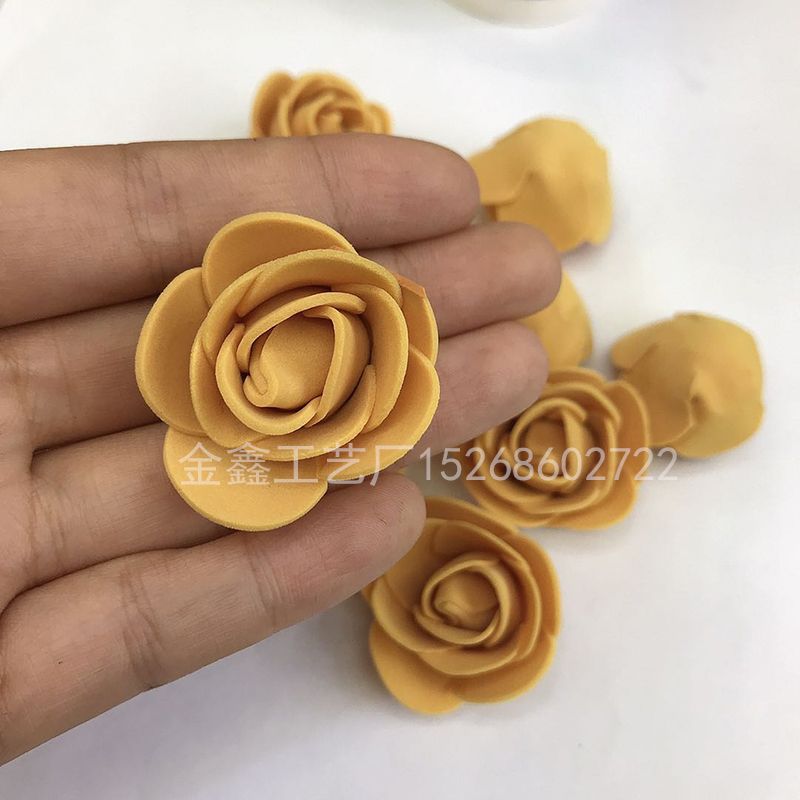 3.5cmPE泡沫玫瑰花熊材料仿真玫瑰喜糖盒配件派对居家装饰DIY材料