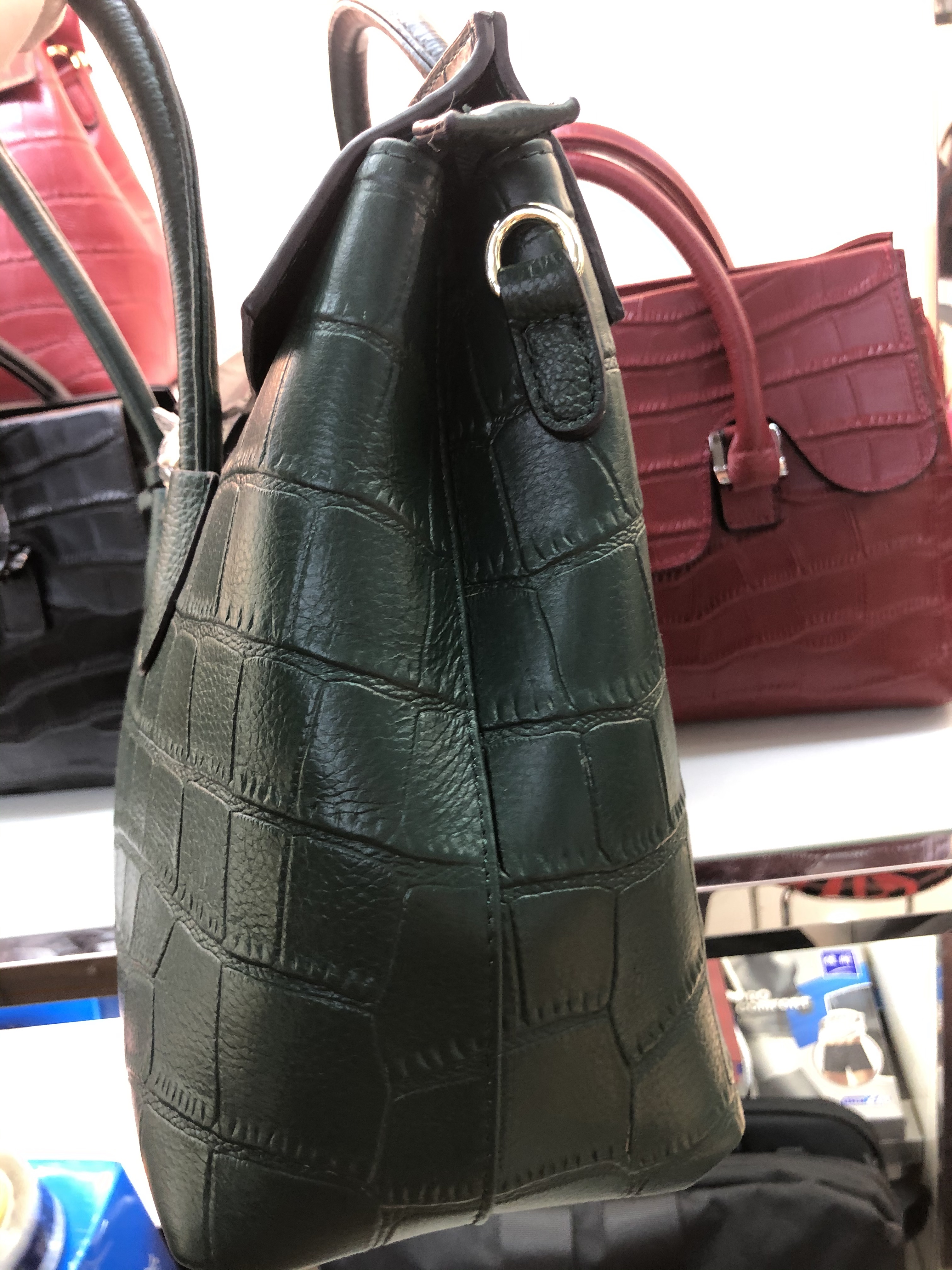 Dark Green Leather Handbag Application Scenario