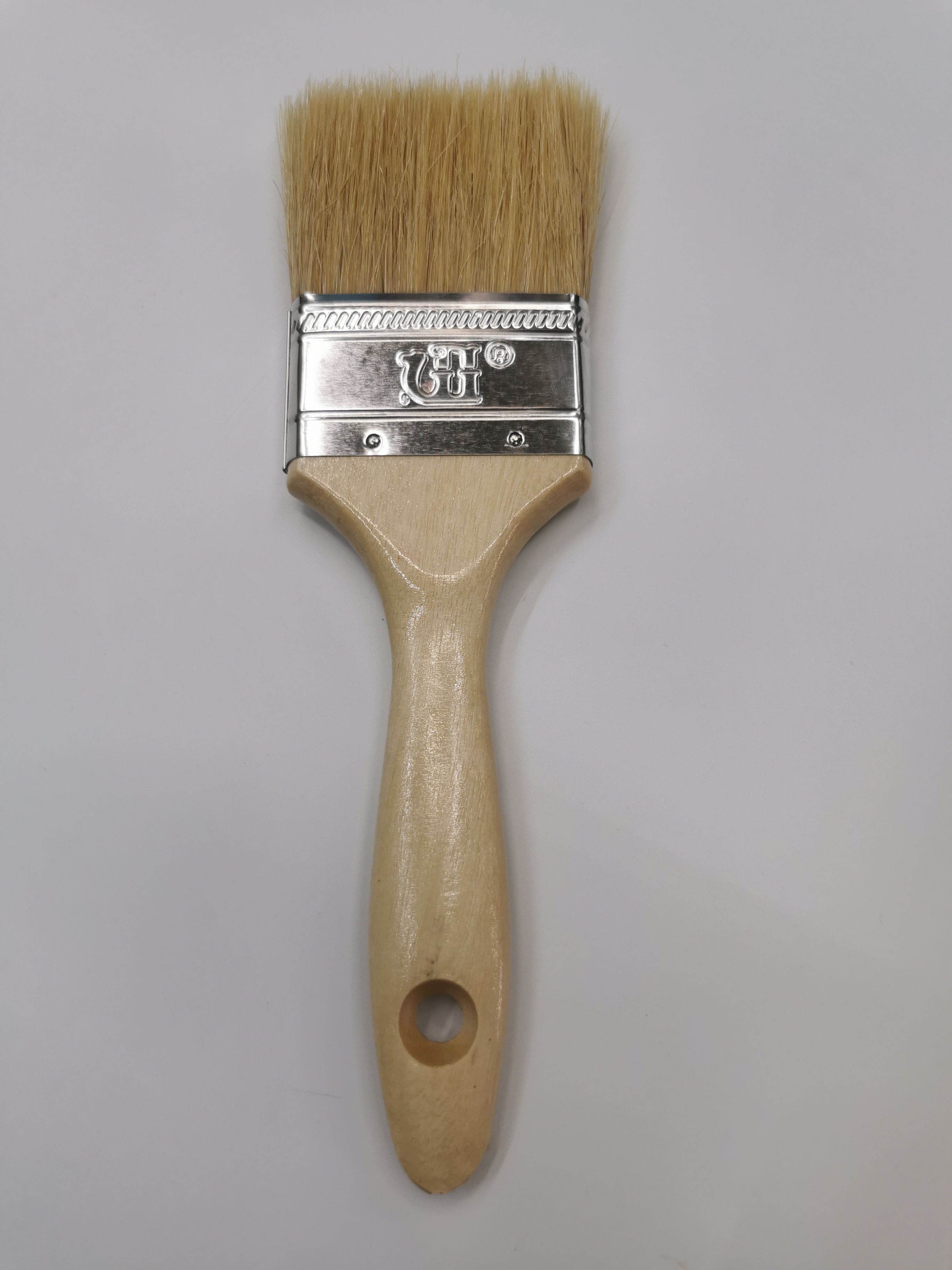 White wool paint brush with wooden handle drawn on all sides 2 inch thumbnail