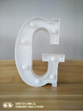 节日派对装饰英文字母灯浪漫求婚表白神器 发光字母灯 白色装饰字母G