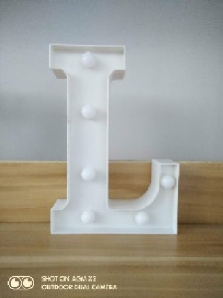 节日派对装饰英文字母灯浪漫求婚表白神器 发光字母灯 白色装饰字母L