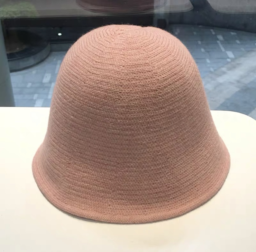 Autumn and winter knitted fisherman hat for women, a new Korean style Internet celebrity, wool and woolen bucket hat, a Japanese style versatile solid color basin hat undefined