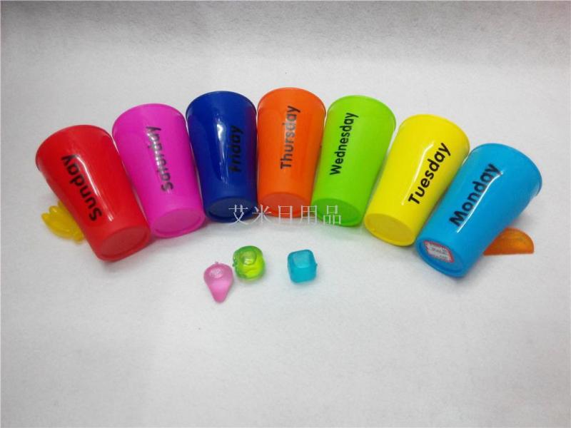 WY- 7 printed week cup a week printed gargle cup 7 days printed cup 7 color drinking cup
