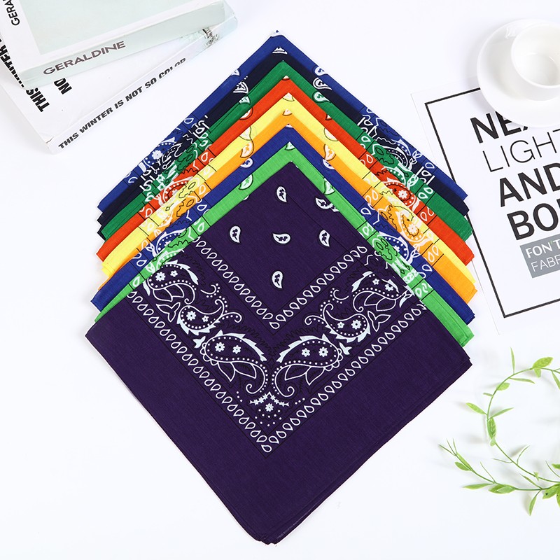 Hao Hao Headscarf Manufacturers Direct Cashew Flower Headscarf Mask Wholesale Cotton Custom Paisley Bandana Headscarf Riding Outdoor Square Spot undefined