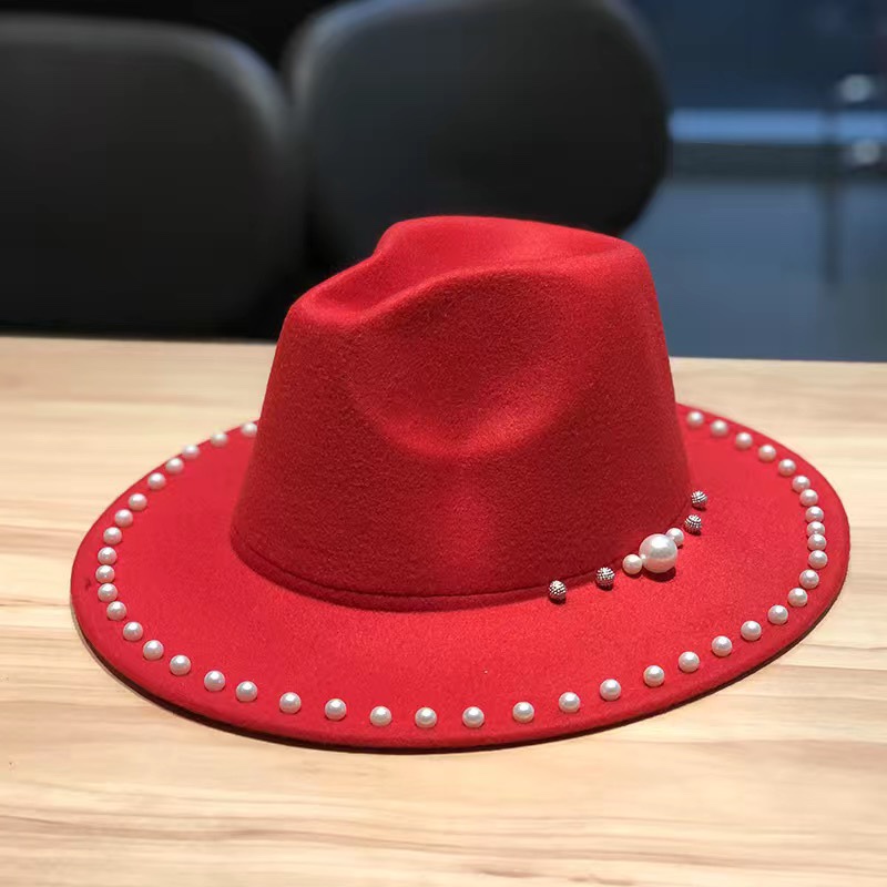 Knitted flat-brimmed jazz hat