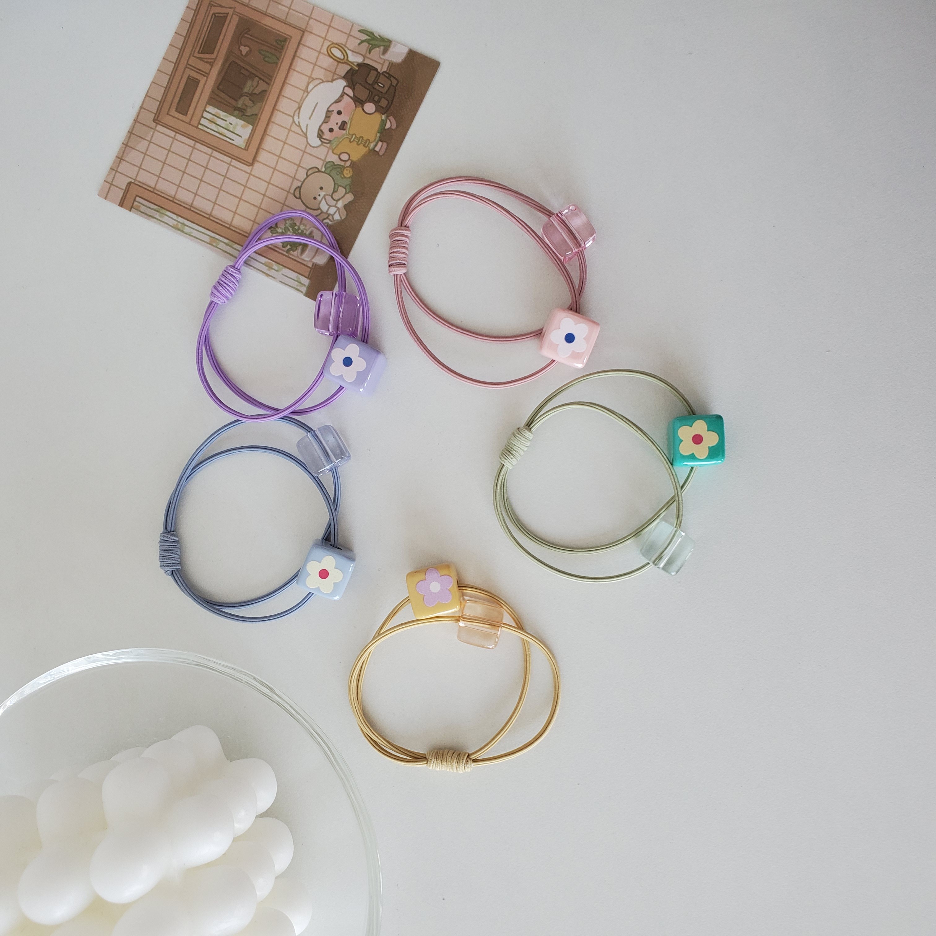 义乌好货热卖爆款INS风韩版热卖少女儿童发圈头发饰品可爱卡通5个一套详情图4