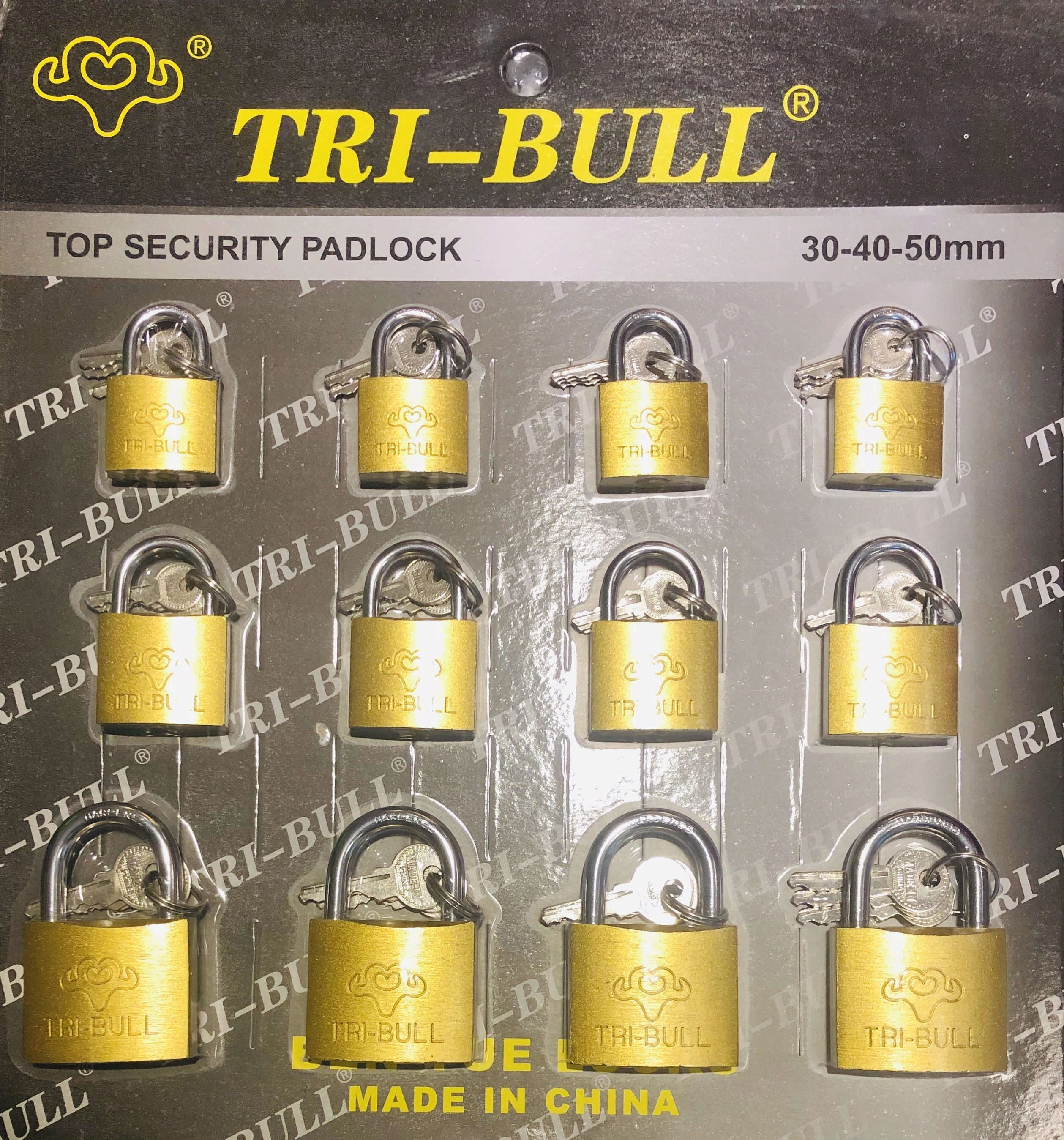 TRI-BULL sanded copper-iron padlock detail image 1
