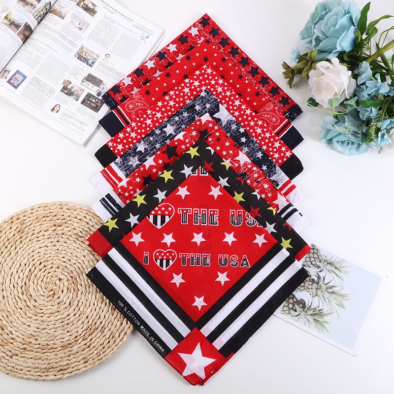 Hao Hao Headscarf Manufacturers Direct For Europe And The United States Men And Women Outdoor Sports Headscarf Hip-Hop Cotton Five-Pointed Star Square Wholesale Magic Headscarf details Picture
