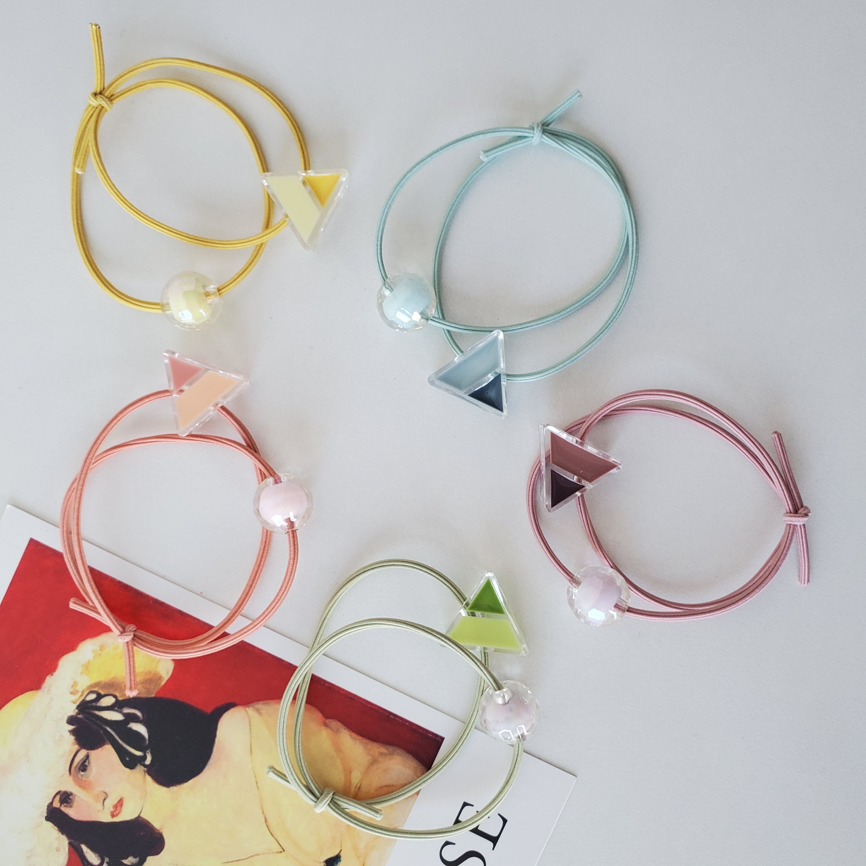 义乌好货热卖爆款INS风韩版热卖少女儿童发圈头发饰品5个一套详情图2