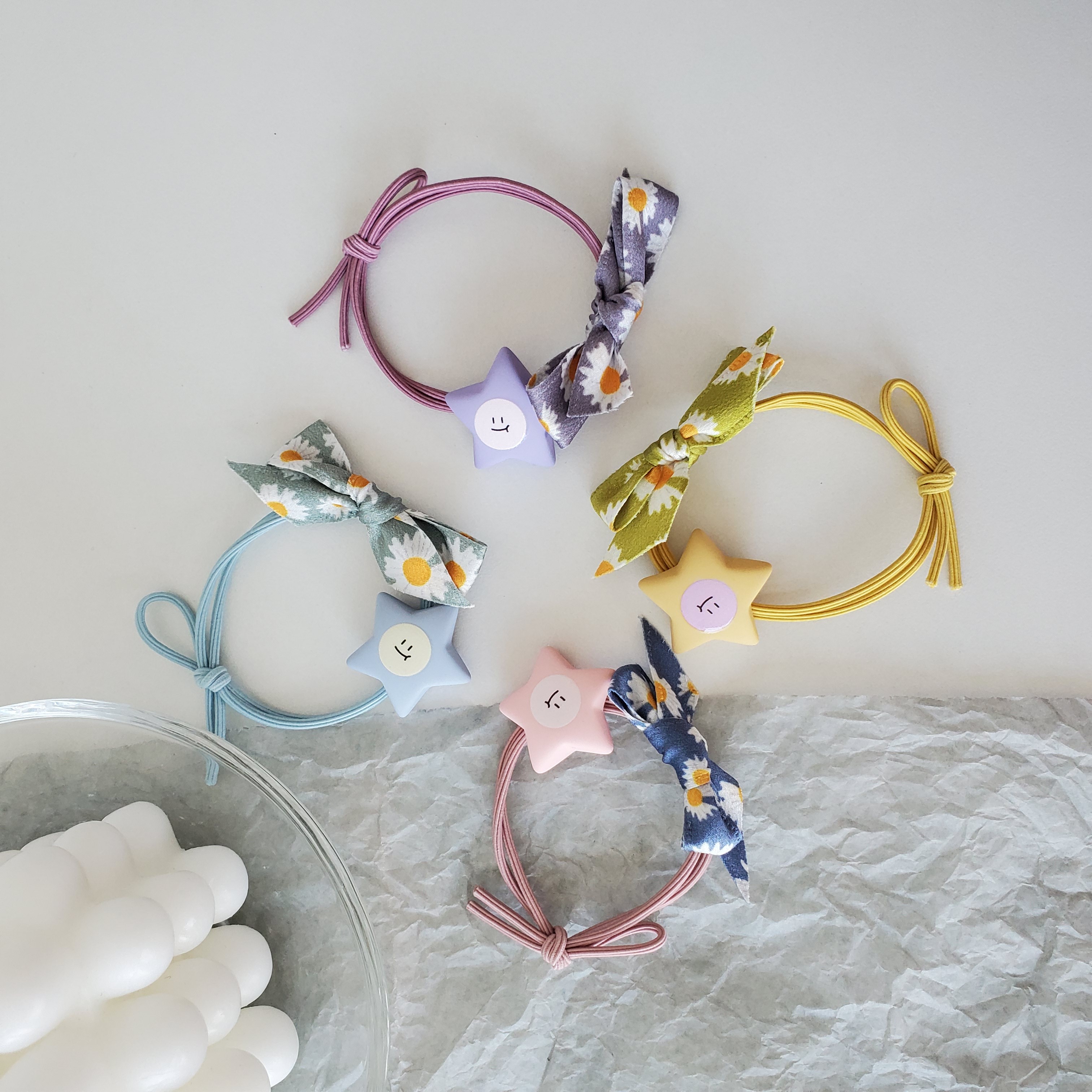 义乌好货热卖爆款INS风韩版热卖少女儿童发圈头发饰品可爱卡通5个一套详情图2