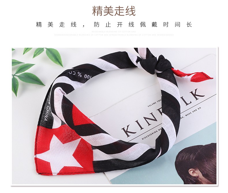 Hao Hao Headscarf Manufacturers Direct For Europe And The United States Men And Women Outdoor Sports Headscarf Hip-Hop Cotton Five-Pointed Star Square Wholesale Magic Headscarf undefined
