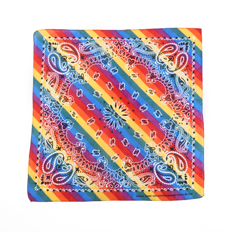 Hao Hao Headscarf Manufacturers Direct For Europe And The United States Men And Women Outdoor Sports Headscarf Hip-Hop All Cotton Rainbow Square Scarf Wholesale Magic Headscarf undefined