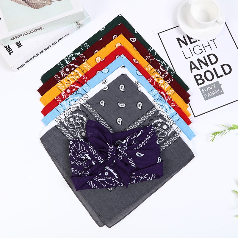 Hao Hao Headscarf Manufacturers Direct Cashew Flower Headscarf Mask Wholesale Cotton Custom Paisley Bandana Headscarf Riding Outdoor Square Spot full figure
