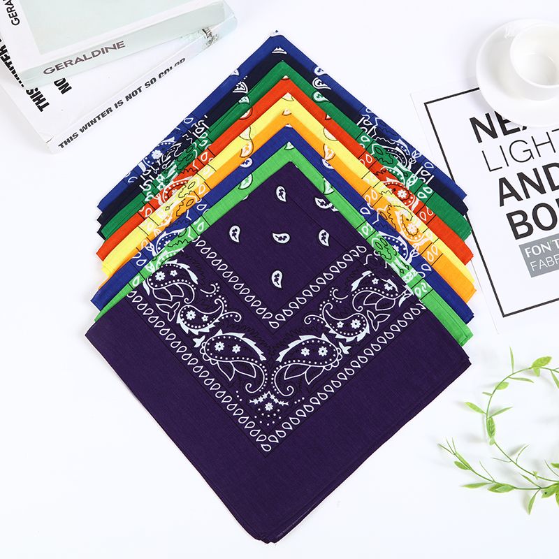 Hao Hao Headscarf Manufacturers Direct Cashew Flower Headscarf Mask Wholesale Cotton Custom Paisley Bandana Headscarf Riding Outdoor Square Spot Specification drawing