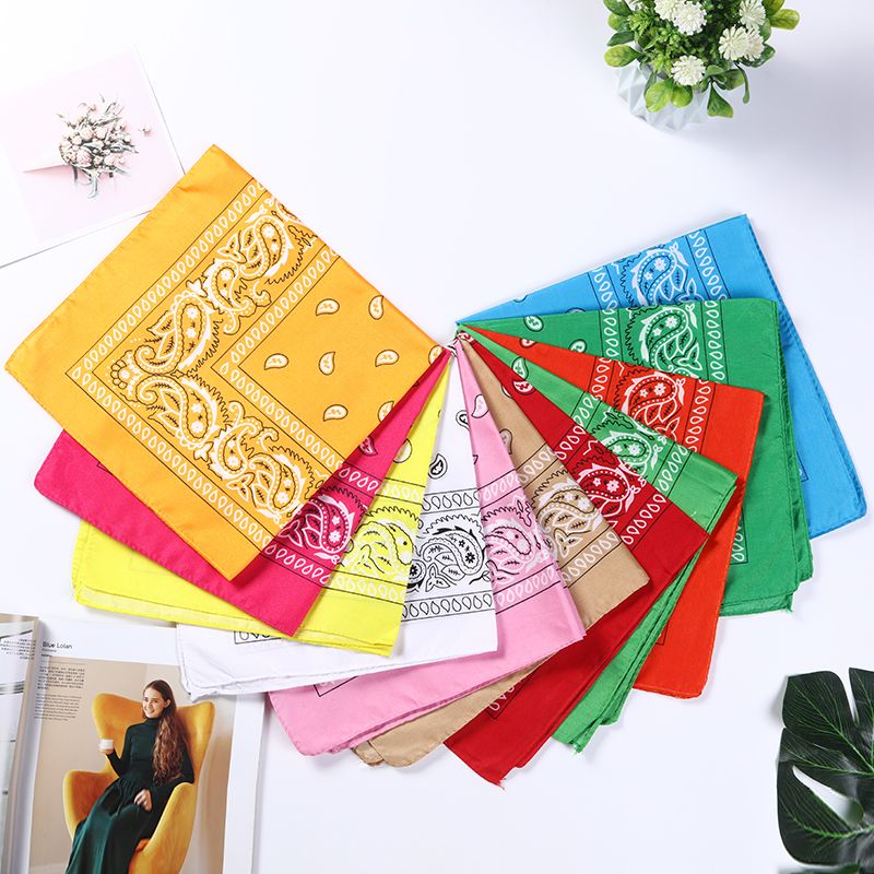 Hao Hao Headscarf Manufacturers Direct Magic Outdoor Sports Square Custom Cashew Flower Riding Mask Paisley Headscarf Spot Polyester Cashew Flower Square Specification drawing