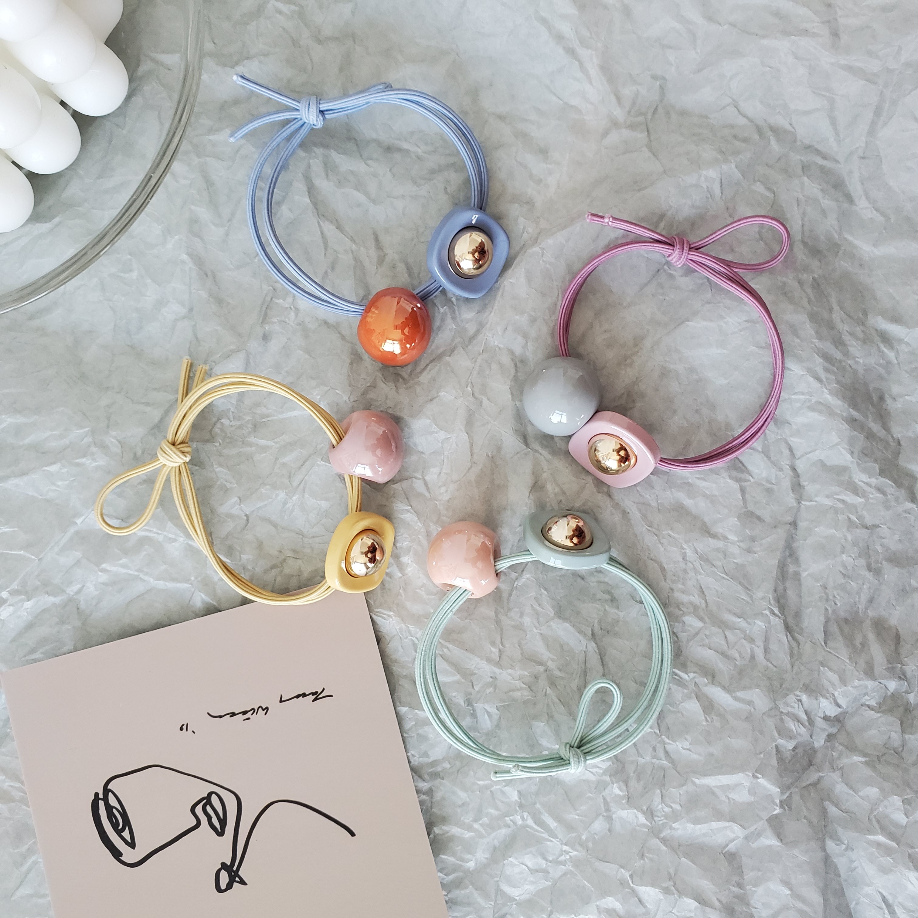 义乌好货热卖爆款INS风韩版热卖少女儿童发圈头发饰品可爱卡通5个一套详情图5