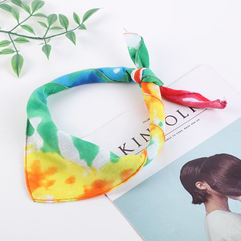 Hao Hao Headscarf Manufacturers Direct For Europe And The United States Men And Women Outdoor Sports Headscarf Hip-Hop All Cotton Rainbow Square Scarf Wholesale Magic Headscarf Application Scenario