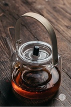蒸汽煮茶壶玻璃小加厚过滤透明茶具家用电陶炉煮茶器蒸茶壶提梁壶