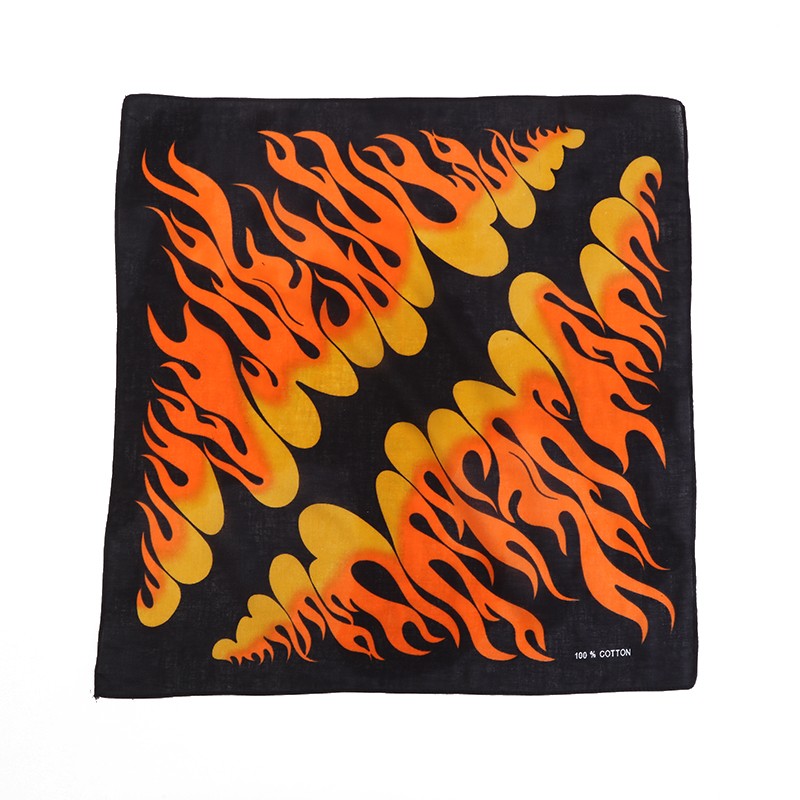 Hao Hao Headscarf Manufacturers Direct For Europe And The United States Men And Women Outdoor Sports Headscarf Hip-Hop All Cotton Flame Square Wholesale Magic Headscarf undefined