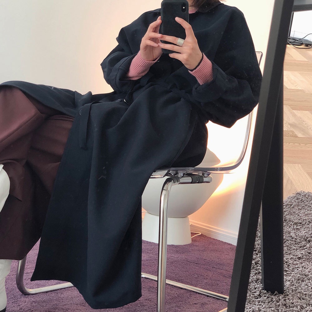Pink And Black Wool Coat Item Picture