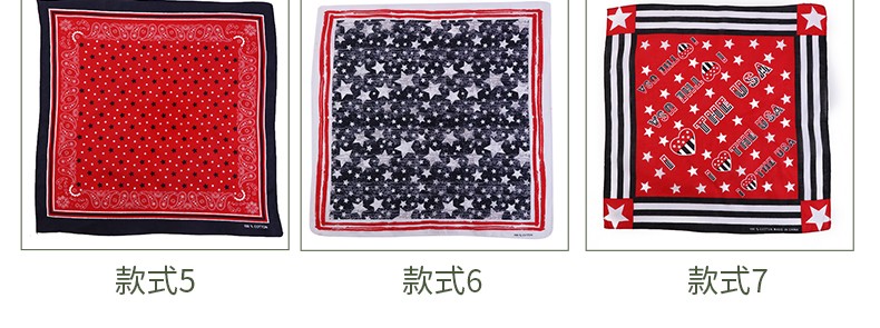 Hao Hao Headscarf Manufacturers Direct For Europe And The United States Men And Women Outdoor Sports Headscarf Hip-Hop Cotton Five-Pointed Star Square Wholesale Magic Headscarf Item Picture